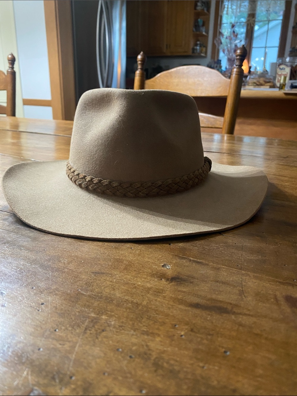 Akubra Fur Felt Hat FLAWS Tan with Leather Band . Snowy River made in Australia